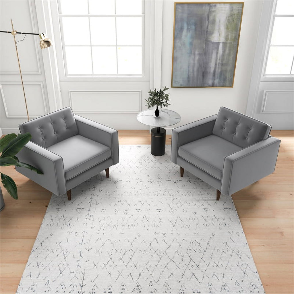 Gray Velvet Lounge Chair (Set of 2) M688