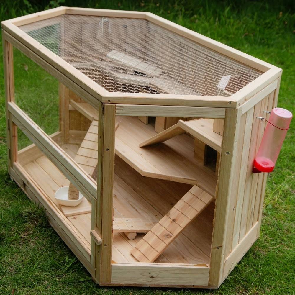 3-Tier Fir Wood Hamster Cage V477