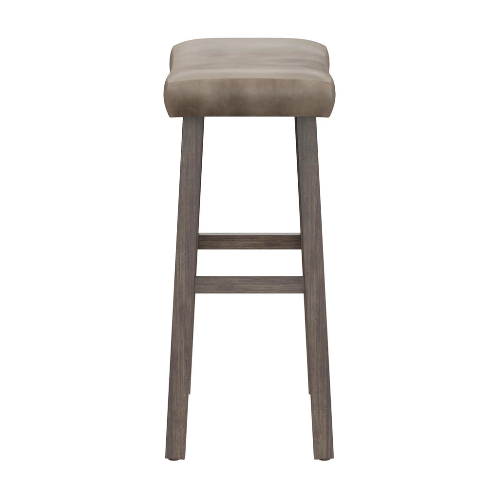 Rustic Gray Wood Backless Bar Height Stool H92671