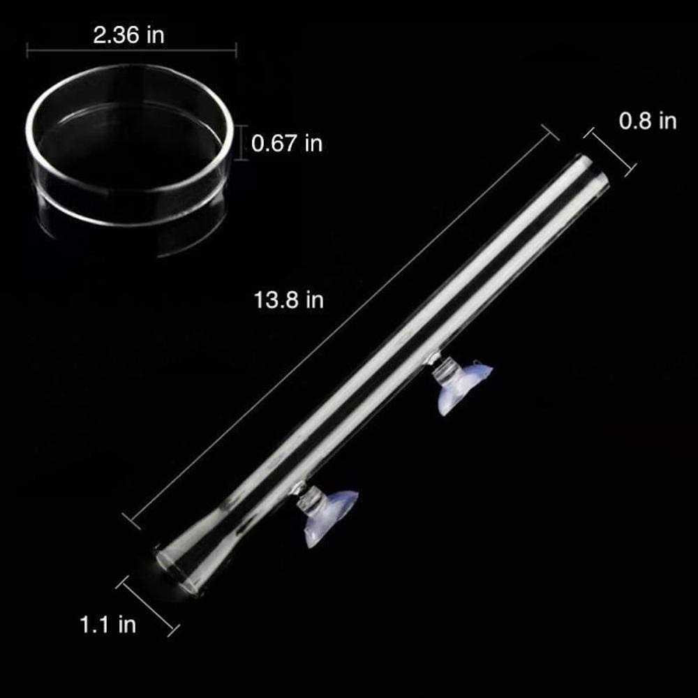 Aquarium Shrimp Feeding Tube and Dish Clear Crystal Glass Feeder D3866