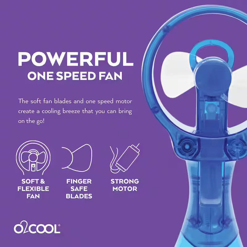 3 in. Water Misting Personal Fan in Blue K74953
