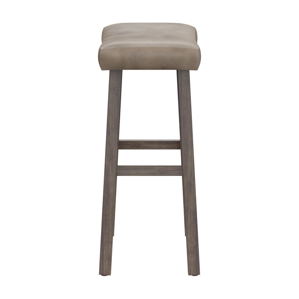 Rustic Gray Wood Backless Bar Height Stool H92671