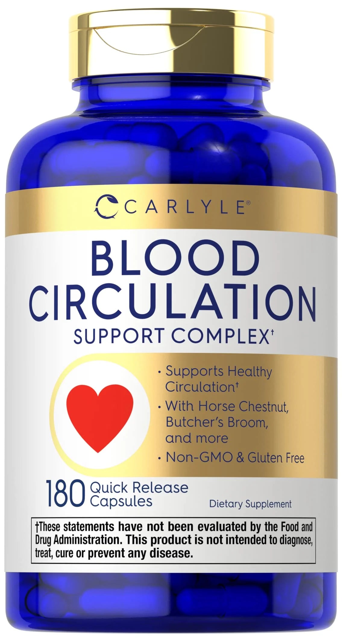 180 Capsules Non-GMO Gluten Free Blood Circulation Supplement U17898