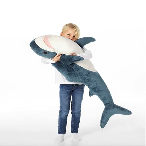 Blue 31-inch Shark Plush Toy Pillow W724