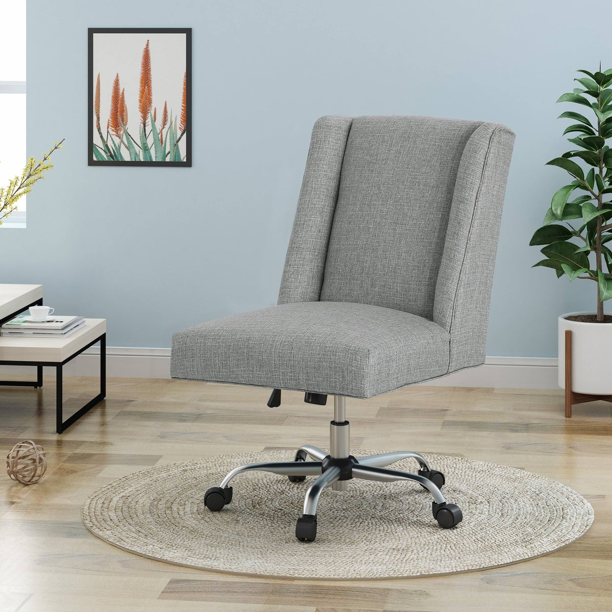 Gray and Chrome Office Chair P423844