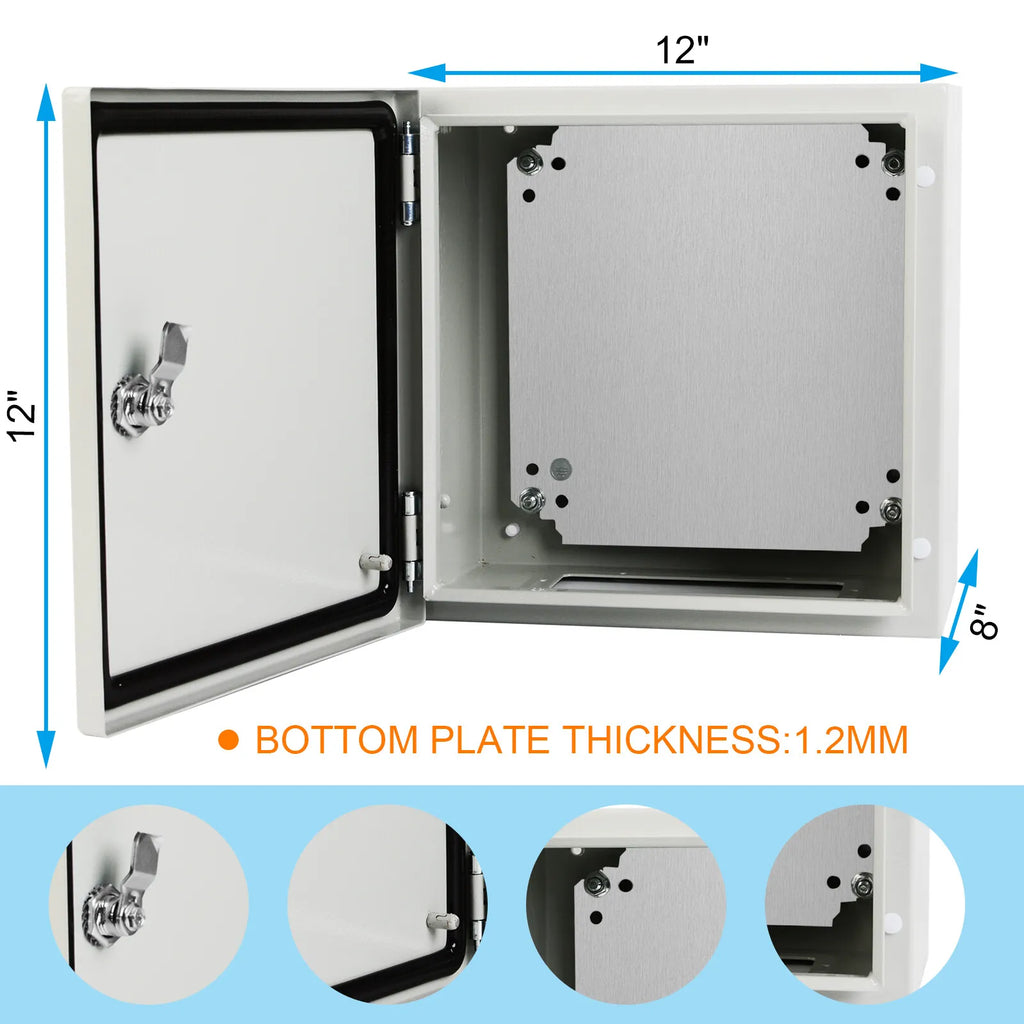12x12x8'' Carbon Steel Electrical Enclosure Box IP66 H21118