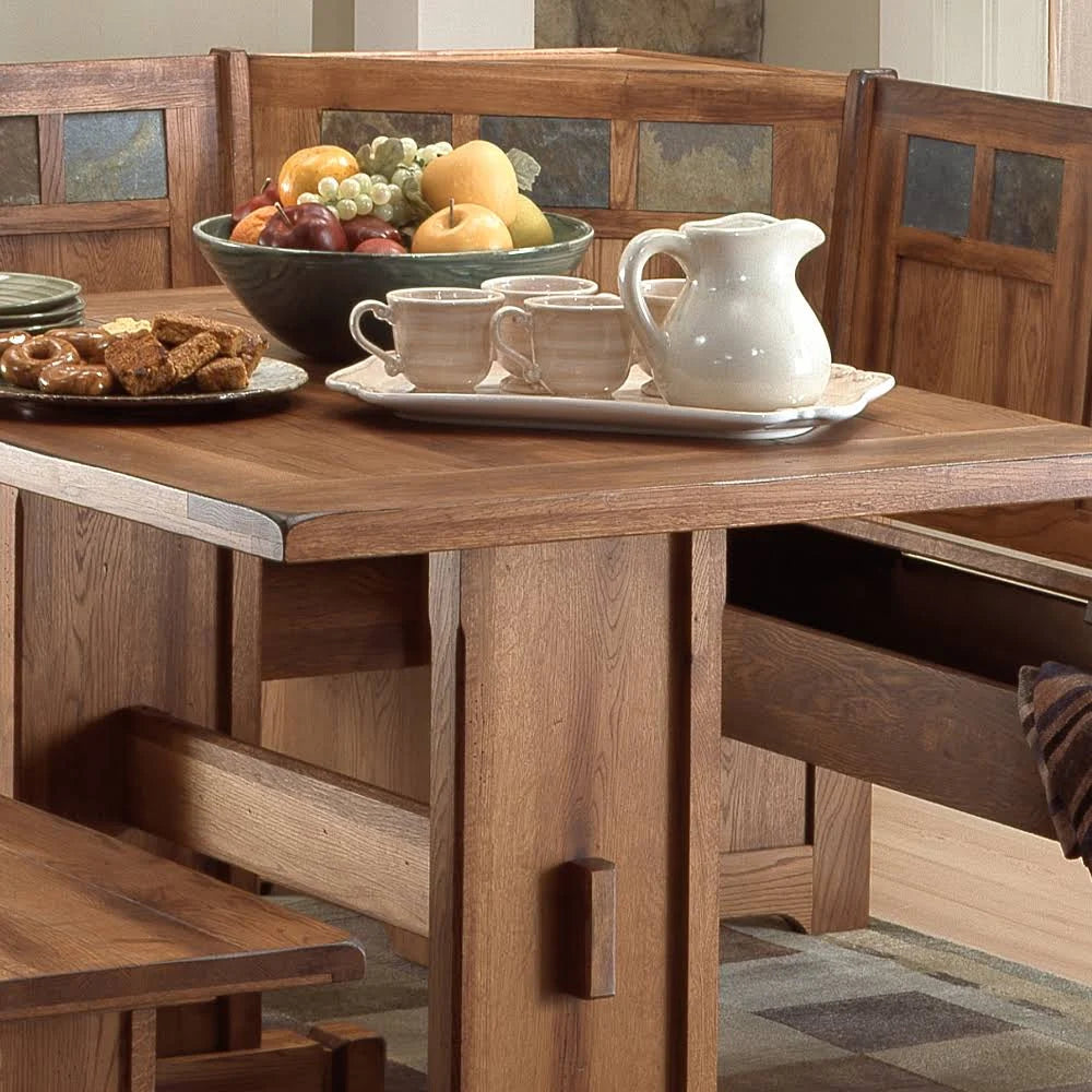Rustic Oak Breakfast Nook Set W3877