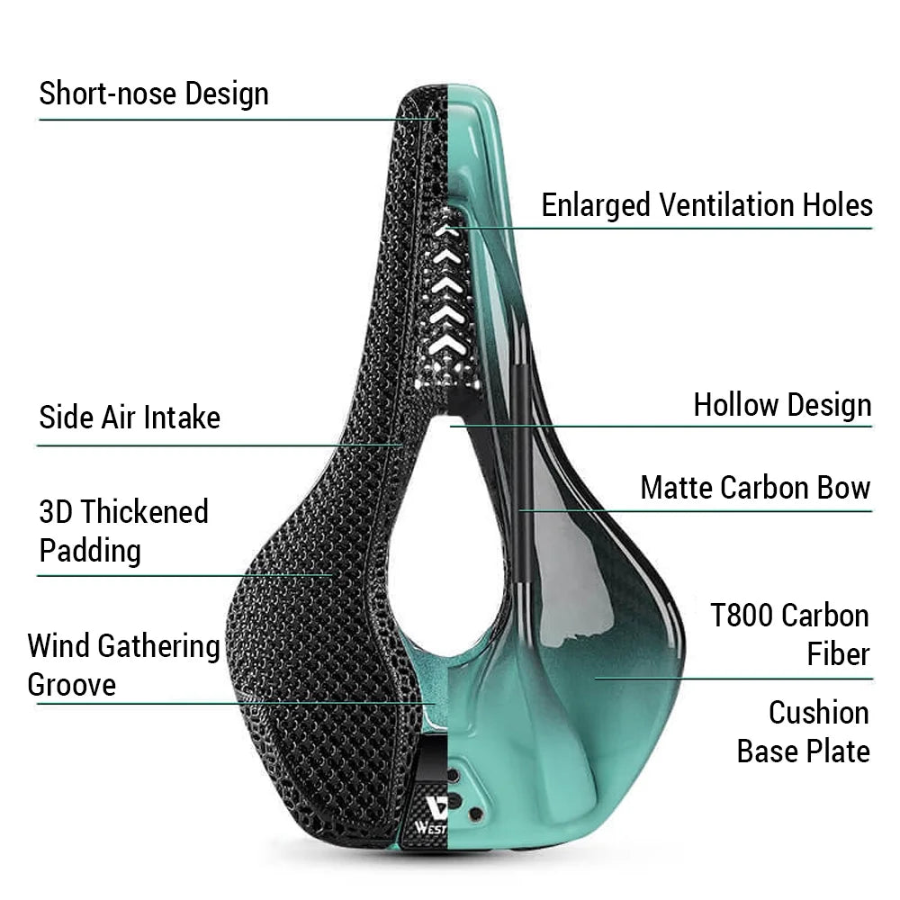 Carbon Fiber Bicycle Saddle for Road Bikes W8827